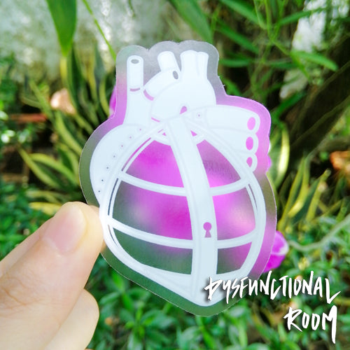 Sticker #038 - Caged Heart (Clear)