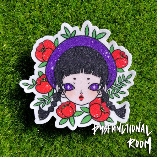 Sticker #051 - Girl with Flowers